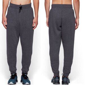 Asics Fleece Jogger Track Pants Size Small Heathered Steel Grey Warm Up Lounge S